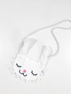 Bolsa feltro coelho branco