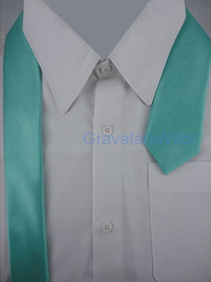 Gravata verde tiffani claro slim kit 7