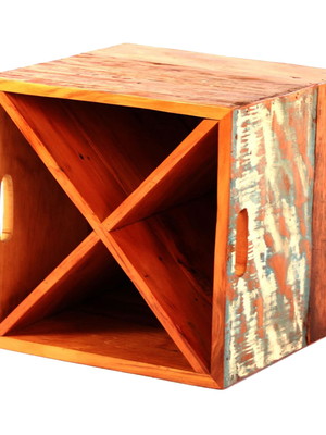Adega 12 garrafas modelo caixote 40 cm madeira demolição com