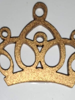 Aplique coroa mdf dourado ou prata