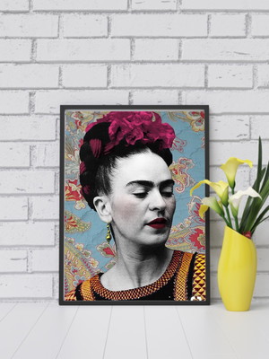 Quadro decorativo 30x40 frida kahlo com moldura