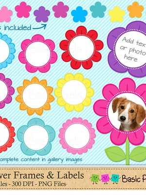 Kit digital frame flores - basic10