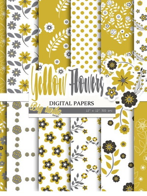 Kit digital flores amarelas - big18