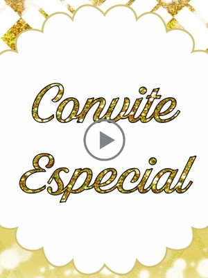 Convite animado dourado 50 anos (com 4 fotos)