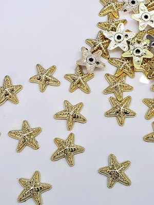 Aplique estrela do mar 12m dourada