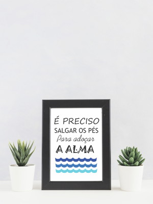 Quadro decorativo 10x15 com moldura frase mar