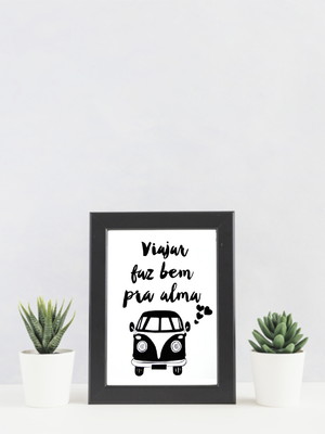 Quadro decorativo 10x15 com moldura frase proteção acetato