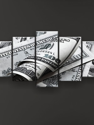 Quadro decorativo dólar 129x61 sala quarto
