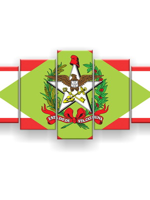Quadro decorativo bandeira santa catarina 129x61 sala quarto