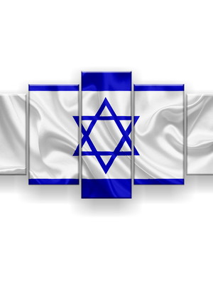 Quadro decorativo bandeira de israel 129x61 sala quarto