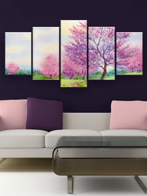 Quadro decorativo árvore de florescência 129x61 sala quarto