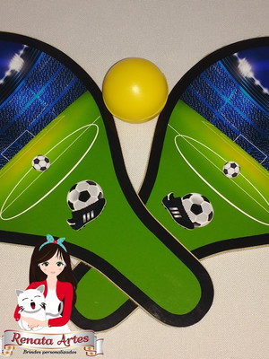 Raquetes de ping pong tema futebol