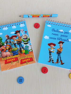 Bloquinho toy story com lápis