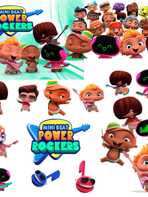Kit scrap book digital mini bea t power rockers