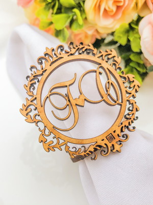Anel porta guardanapo de casamento personalizado