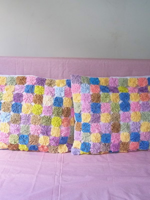 2 capa de travesseiro de fuxicos artesanal 65cm x 45cm
