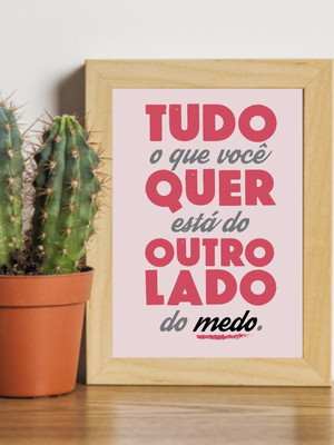 Quadro decorativo com frase motivação 15x21