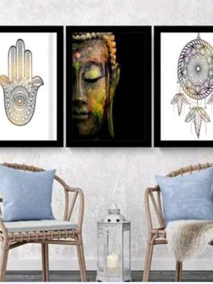 Quadro decorativo buda, hamsã