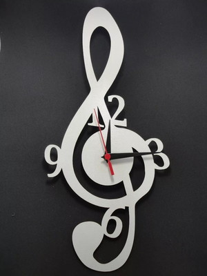 Relogio de parede personalizado bateria mdf nota musical mdf