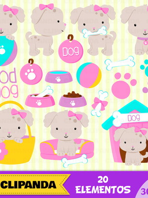 Kit digital - cachorrinha rosa 1 + brinde