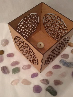 Luminária vela flor da vida mandala vela
