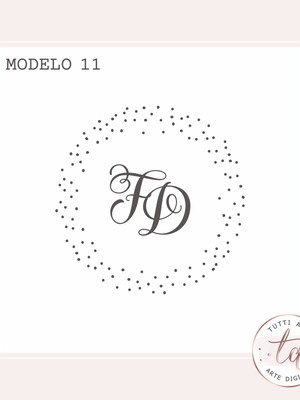Brasão monograma casamento - modelo 12 - arte digital