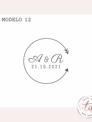 Brasão monograma casamento - modelo 12 - arte digital
