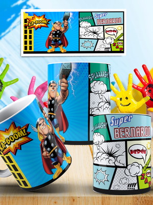 Caneca de polímero thor com nome