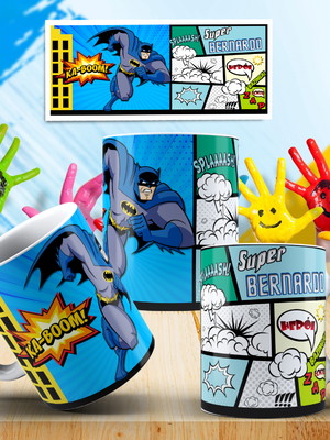 Caneca de polímero batman com nome