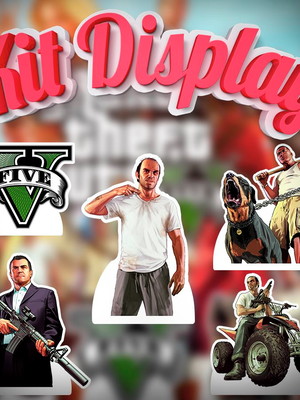 Kit display toten de mesa mdf grand theft auto v gta v