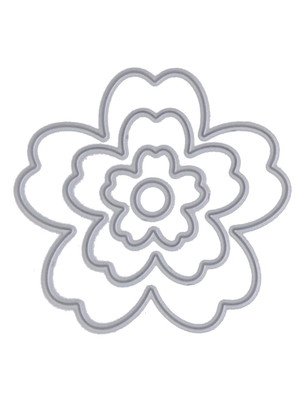 Kit com 4 facas de corte flor estilizada