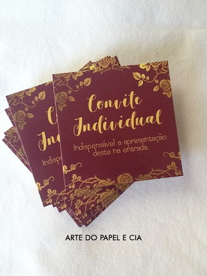 50 tags convite individual marsala com dourado: a200