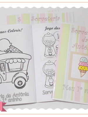 Kit livro de colorir + giz de cera