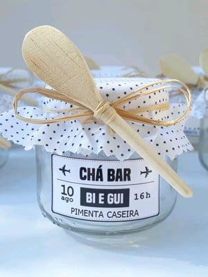 Lembrancinha chá bar pote 120ml
