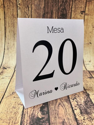 Número de mesa - branco liso 005