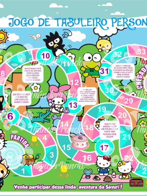 80 jogos de tabuleiro hello kitty personalizado