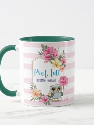 Caneca professora presente especial professoras com nome