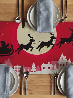 Caminho de mesa 160x40cm natal 03
