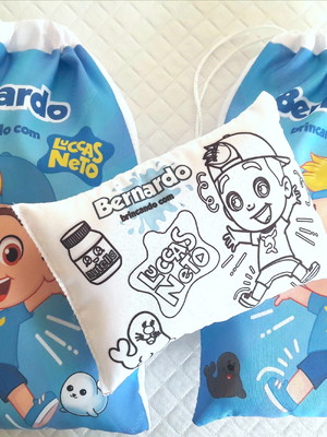 (004) kit almofada +sacolinha lucas neto