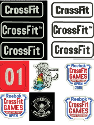 Patch bordado crossfit com fixador parte macho