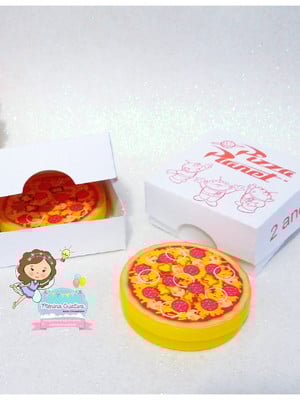 Caixa pizza planet com latinha toy story