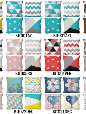 Kit 4 capas de almofadas decorativas para sala 40x40