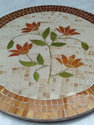 Prato giratório mosaico de vidro 60 cm (centro de mesa)