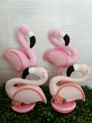 Flamingos em feltro