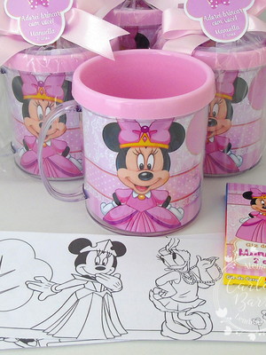 Caneca com kit colorir - minnie realeza