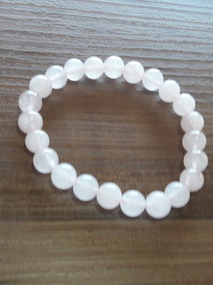 Pulseira de pedra quartzo rosa