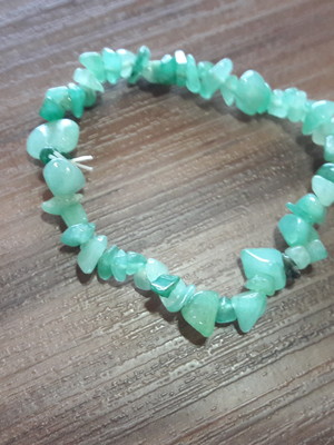 Pulseira de cascalho de quartzo verde
