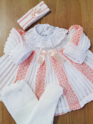 Vestido com calça e tiara + body golinha bordado ingles
