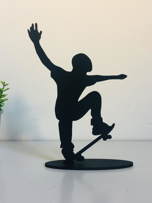 Plaquinha skate em mdf preto