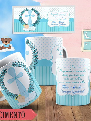 Caneca de polímero personalizada nascimento cruz